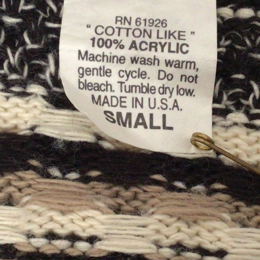 Croft & Barrow - Black, cream and tan cardigan sweater - Picture 7 of 7